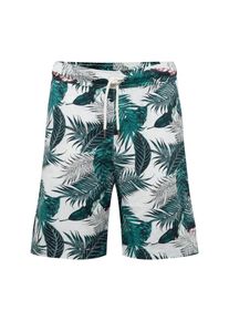Urban Classics, Herren Shorts 'Pattern Resort', Gr&uuml;n / Wei&szlig;