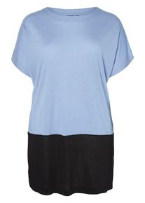 JUNAROSE, Damen Jersey Colourblocking Tunika, Blau / Schwarz