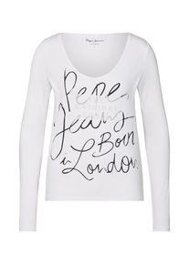 Pepe Jeans, Damen Longsleeve 'CLAUDIA', Dunkelgrau / Wei&szlig;