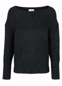 Heine, Damen Pullover, Schwarz / Silber