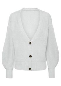Pieces, Damen Strickjacke, Wei&szlig;