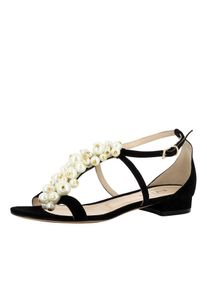 Evita, Damen Sandale 'SALVINA', Schwarz / Wei&szlig;