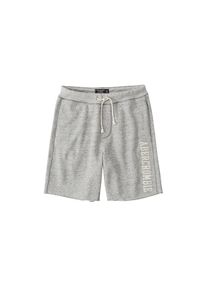 Abercrombie & Fitch Abercrombie & Fitch, Herren Shorts 'CORE LOGO SHORT T5 3CC', Grau / Wei&szlig;