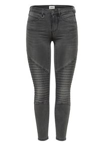 Only, Damen Royal Reg Biker Skinny Fit Jeans, Grey Denim