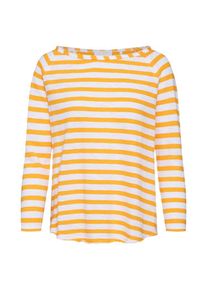 Rich & Royal Rich & Royal, Damen Shirt 'Heavy Jersey', Orange / Wei&szlig;