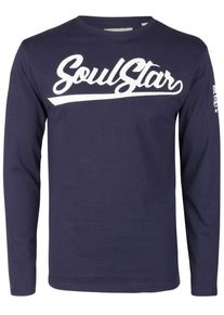 Soulstar, Herren Longsleeve, Marine / Wei&szlig;