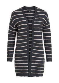 Object, Damen Cardigan, Dunkelgrau / Wei&szlig;