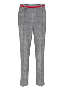 Heine, Damen Hose, Dunkelgrau / Weiß