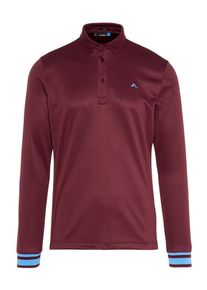 J. Lindeberg J.Lindeberg, Herren 'Olle LS Slim TX' Peached Poloshirt, Hellblau / Dunkelrot