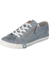 Mustang, Damen Sneaker mit Rei&szlig;verschluss-Applikation, Taubenblau