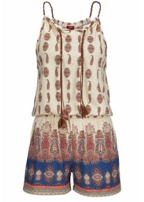 Lascana, Damen Overall, Beige / Saphir / Feuerrot