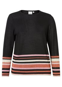 JUNAROSE, Damen Pullover, Koralle / Rosa / Schwarz / Wei&szlig;