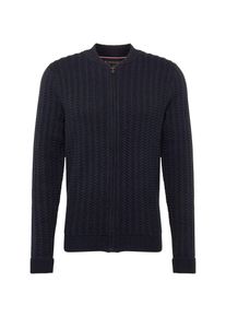 Tommy Hilfiger, Herren Sweatjacken 'HEAVY GAUGE BASEBALL ZIP THROUGH', Dunkelblau