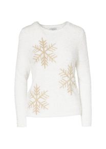 Only, Damen Strickpullover 'X-FLUFFY', Gold / Offwhite