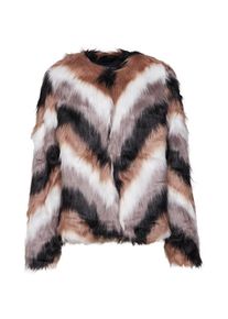 New Look, Damen Jacke 'UNICORN COAT', Braun / Grau / Wei&szlig;