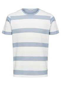 Selected Homme, Herren T-Shirt, Hellblau / Wei&szlig;