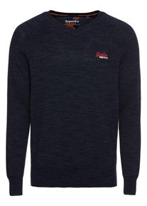 Superdry, Herren Pullover 'ORANGE LABEL COTTON VEE', Dunkelblau