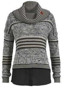 Khujo, Damen 'VANNI' Strickpullover, Grau / Schwarz / Wei&szlig;