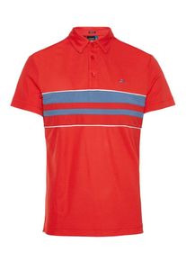 J. Lindeberg J.Lindeberg, Herren Poloshirt 'Leo', Taubenblau / Hellrot / Wei&szlig;