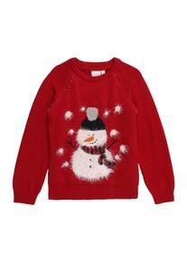 name it, Pullover 'NMMRAL LS KNIT BOX', Rot / Schwarz / Wei&szlig;