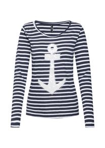 Sublevel, Damen Shirt, Navy / Wei&szlig;