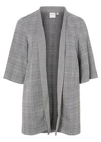 JUNAROSE, Damen Strickjacke Karomuster, Grau