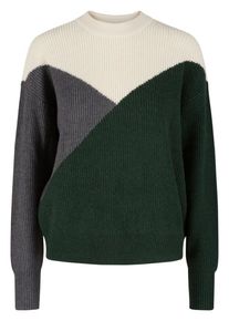 Y.A.S, Damen Pullover, Beige / Dunkelgrau / Dunkelgr&uuml;n