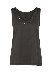 Only, Damen Tanktop 'onlFLAXA EMBELLISHMENT', Tanne