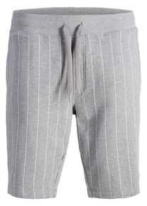 Jack & Jones JACK & JONES, Herren Sweatshorts, Graumeliert / Wei&szlig;