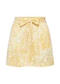 Vila, Damen Hose 'VISHAKINA IBERIS RW SHORTS', Gelb / Wei&szlig;