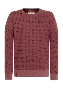 Naketano, Herren Sweatshirt 'Tinte aufm F&uuml;ller', Bordeaux / Schwarz