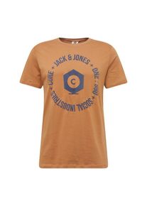 Jack & Jones JACK & JONES, Herren Shirt 'AUBA TEE', Sand / Dunkelblau
