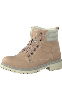 Marco Tozzi, Damen Schn&uuml;rstiefelette, Beige / Rosa