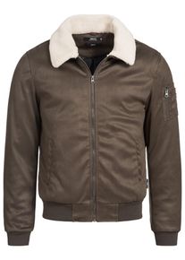 INDICODE JEANS, Herren Bomberjacke 'Ladbroke', Hellbraun / Wei&szlig;