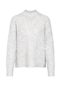 Selected Femme, Damen Pullover 'Kuma', Hellgrau / Wei&szlig;