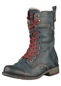 Mustang, Damen Stiefel, Dunkelblau / Weinrot