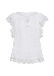 GAP, Damen Bluse 'ZEN NK CROCHET', Wei&szlig;