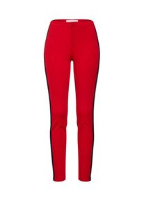 Oui, Damen Leggings, Kirschrot / Schwarz / Wei&szlig;