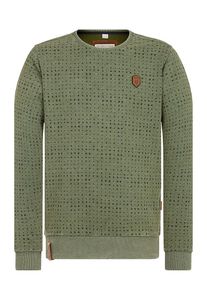 Naketano, Herren Sweatshirt 'Tinte aufm F&uuml;ller', Dunkelgr&uuml;n / Schwarz