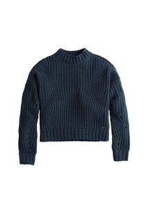 Hollister, Damen Pullover 'MATTE CHENILLE MOCK NECK', Navy