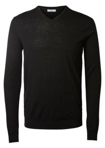 Selected Homme, Herren Pullover V-Ausschnitt, Schwarz