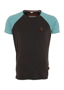 Naketano, Herren T-Shirt 'The Kumite', Dunkelbraun / Jade