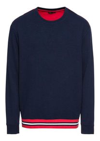Review, Herren Sweatshirt 'COLOR BLOCK RN', Navy / Rot