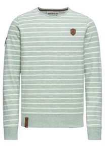 Naketano, Herren Sweatshirt 'Meidericher', Mint / Wei&szlig;