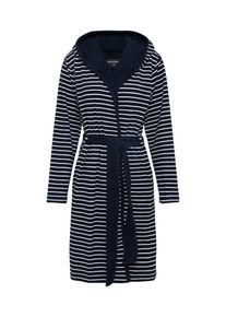 Schiesser, Damen Morgenmantel, Kobaltblau / Wei&szlig;