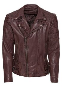Freaky Nation, Herren Lederjacke 'Follower', Weinrot