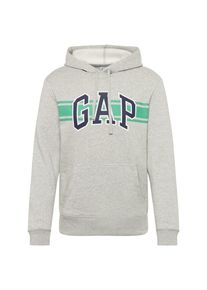 GAP, Herren Sweatshirt 'V-GO ARCH STRIPE PO HD', T&uuml;rkis / Dunkelblau / Graumeliert
