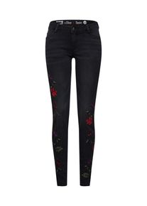 s.Oliver RED LABEL, Damen Jeans, Khaki / Dunkellila / Rot / Black Denim