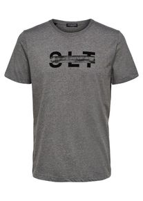 Selected Homme, Herren T-Shirt, Graumeliert / Schwarz
