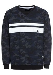 LTB, Herren Sweatshirt 'PULOWO', Dunkelblau / Wei&szlig;